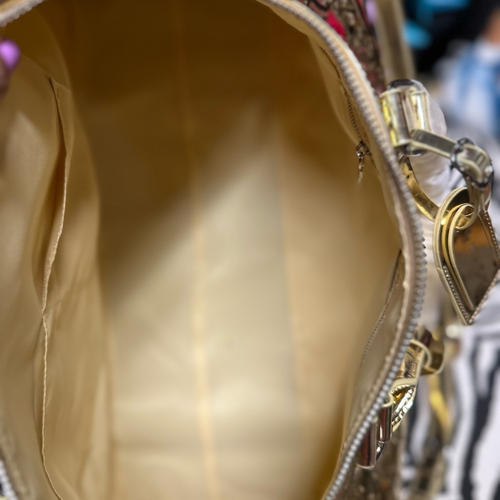 Glamaholic Metallic Monogram Duffle Bag Gold NWOT - Picture 5 of 7